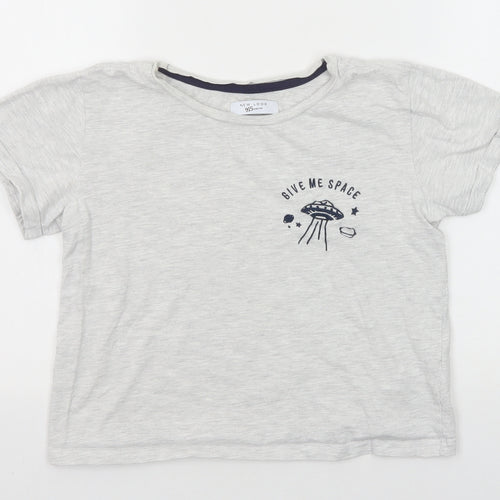New Look Girls Grey Cotton Basic T-Shirt Size M Round Neck Pullover - Give Me Space