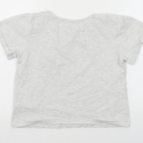 New Look Girls Grey Cotton Basic T-Shirt Size M Round Neck Pullover - Give Me Space