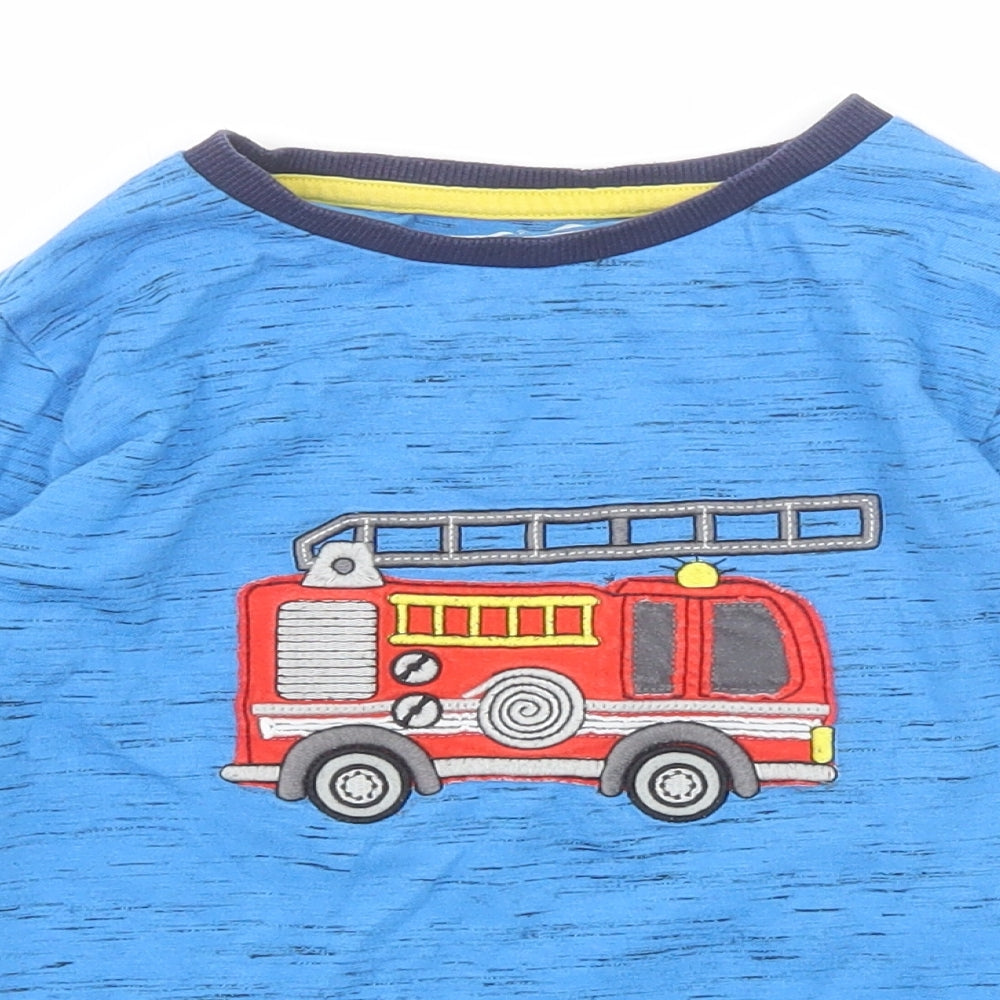 NEXT Boys Blue Cotton Basic T-Shirt Size 4-5 Years Round Neck Pullover - Fire Engine