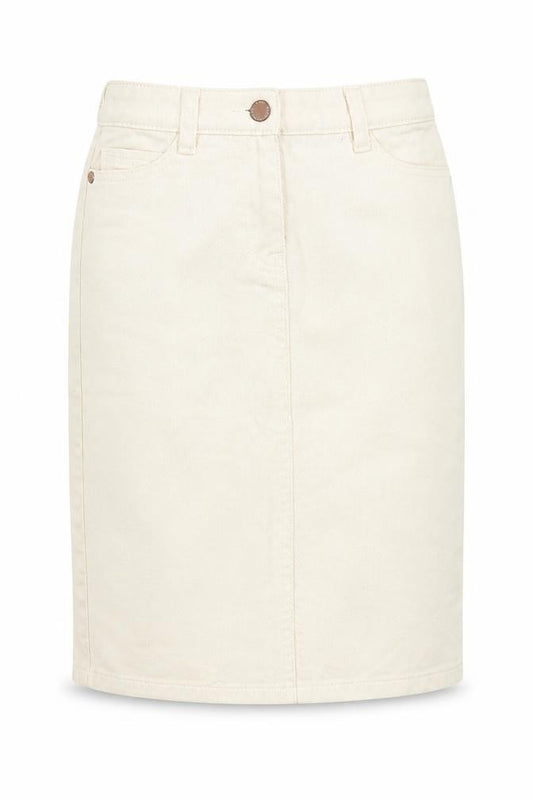 NEXT Girls Ivory Cotton Straight & Pencil Skirt Size 9 Years Regular Zip