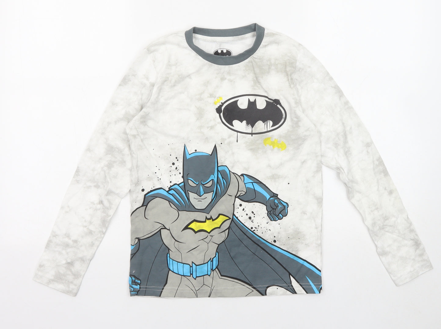 Batman Boys Multicoloured Cotton Basic T-Shirt Size 9-10 Years Round Neck Pullover