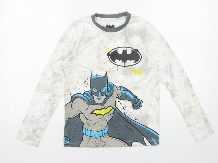 Batman Boys Multicoloured Cotton Basic T-Shirt Size 9-10 Years Round Neck Pullover