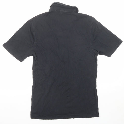 Penguin Mens Black Cotton Polo Size S Collared Button
