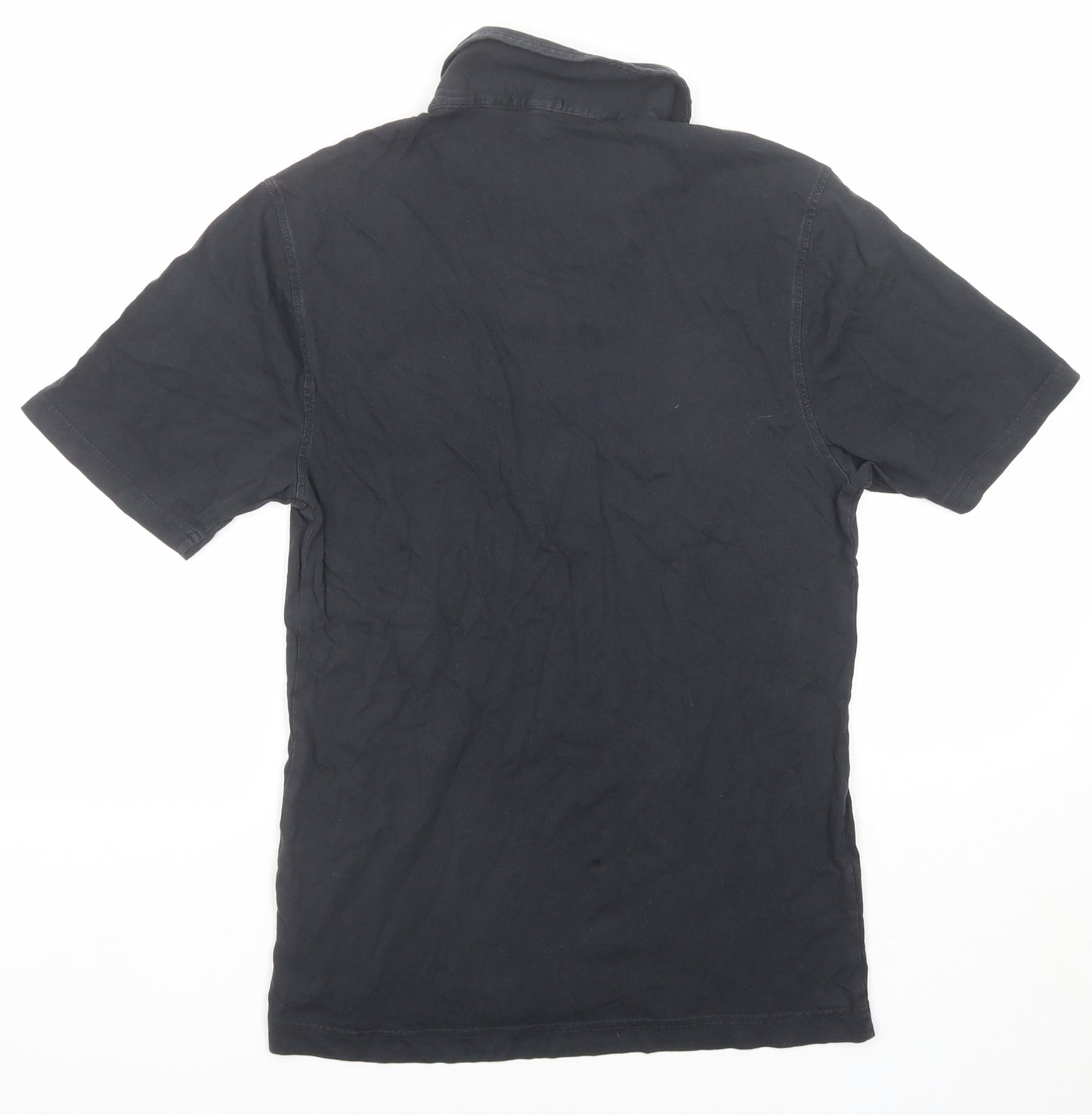 Penguin Mens Black Cotton Polo Size S Collared Button
