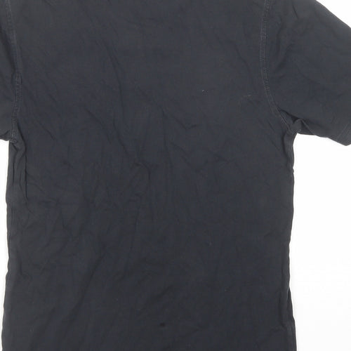 Penguin Mens Black Cotton Polo Size S Collared Button