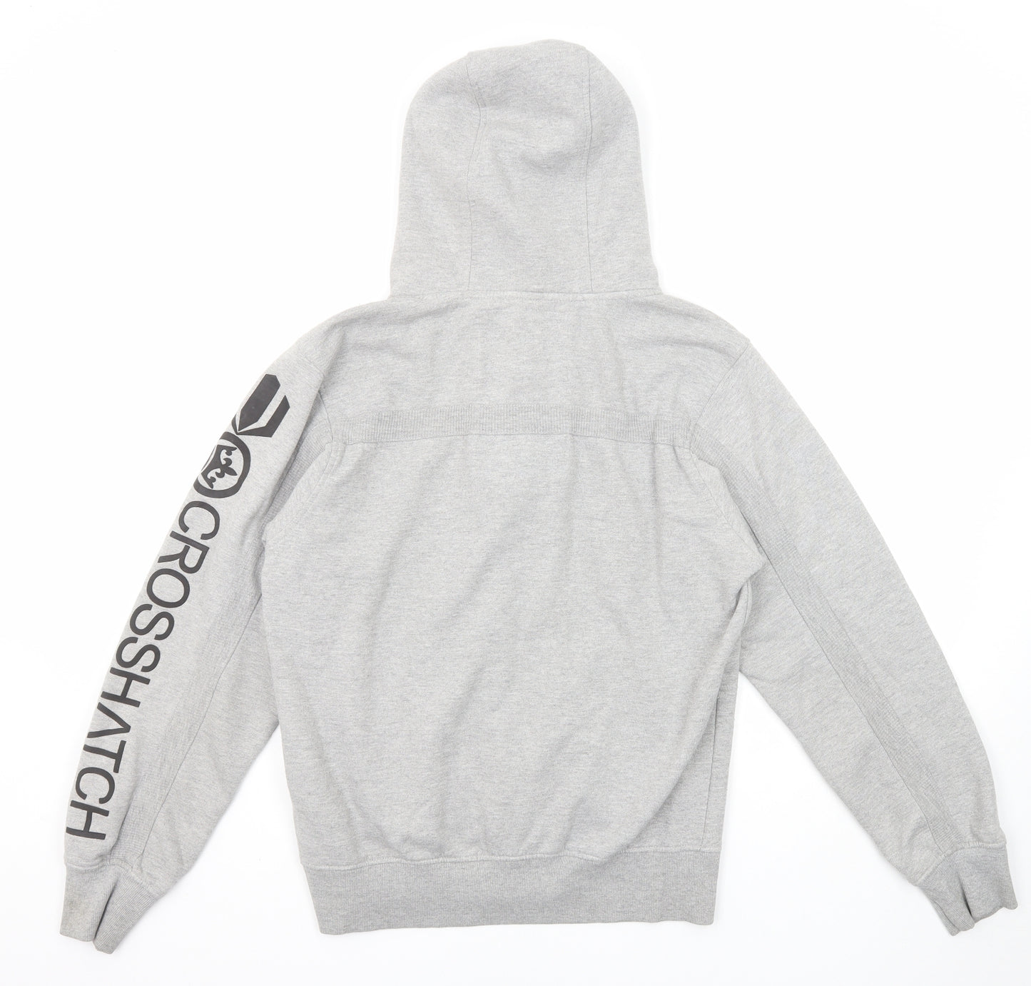 Crosshatch Mens Grey Cotton Full Zip Hoodie Size M