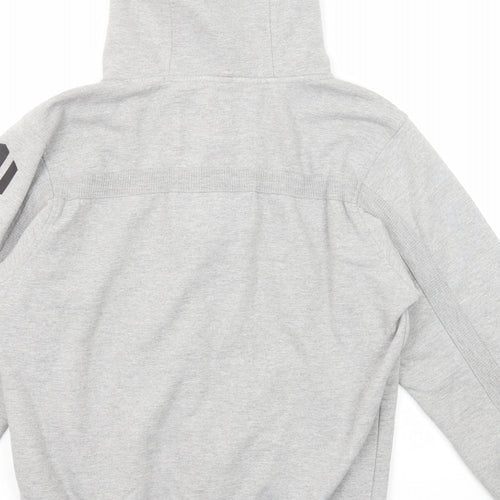 Crosshatch Mens Grey Cotton Full Zip Hoodie Size M