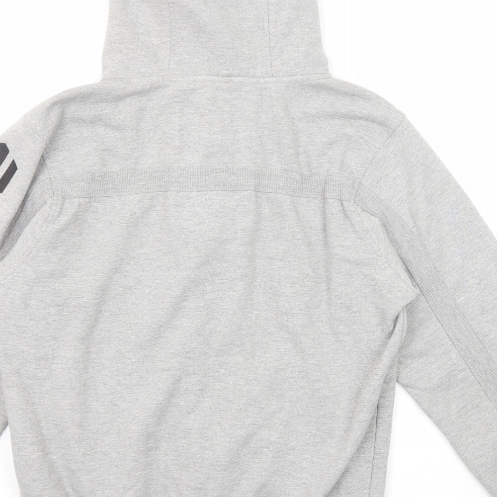 Crosshatch Mens Grey Cotton Full Zip Hoodie Size M