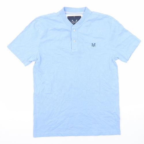 Crew Clothing Mens Blue Cotton Polo Size M Collared Button