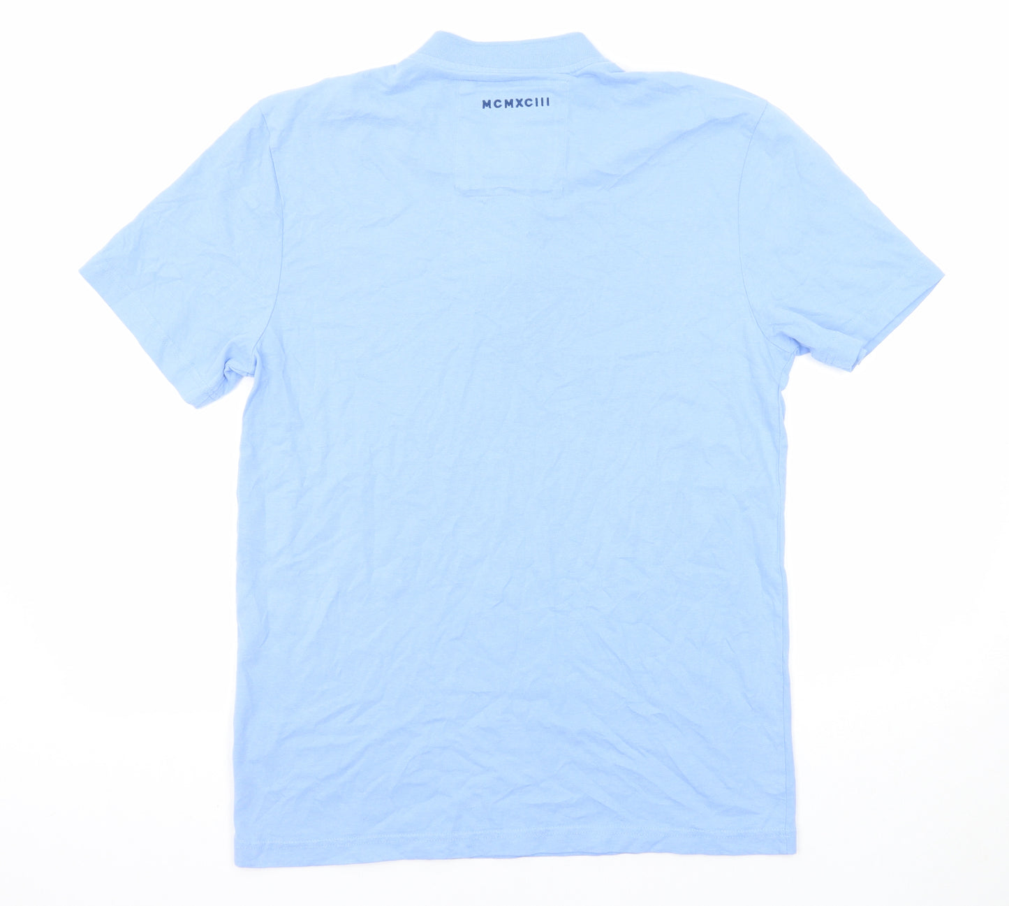 Crew Clothing Mens Blue Cotton Polo Size M Collared Button