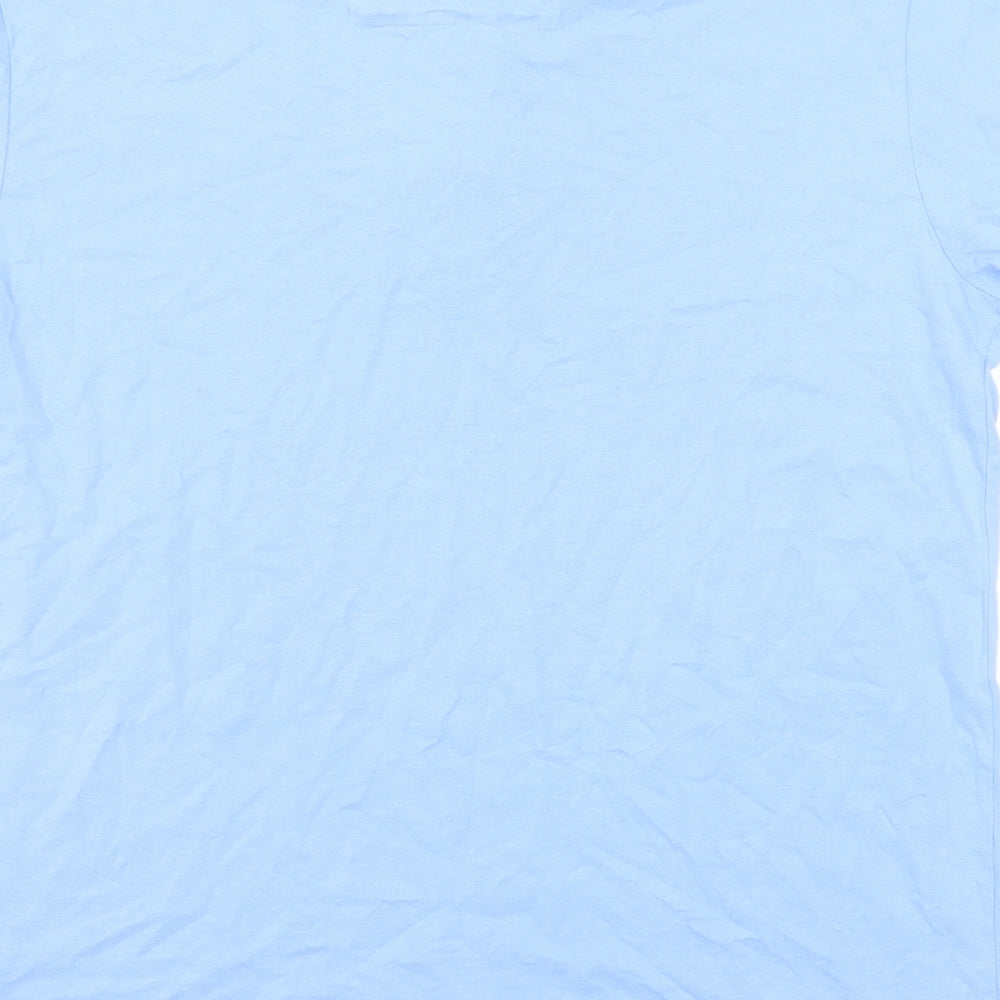 Crew Clothing Mens Blue Cotton Polo Size M Collared Button