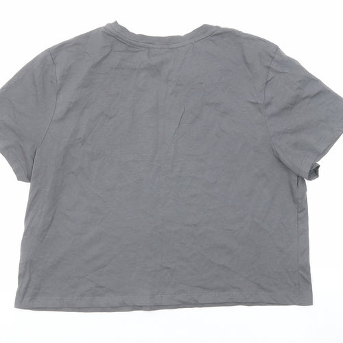 MP Womens Grey Cotton Basic T-Shirt Size M Round Neck
