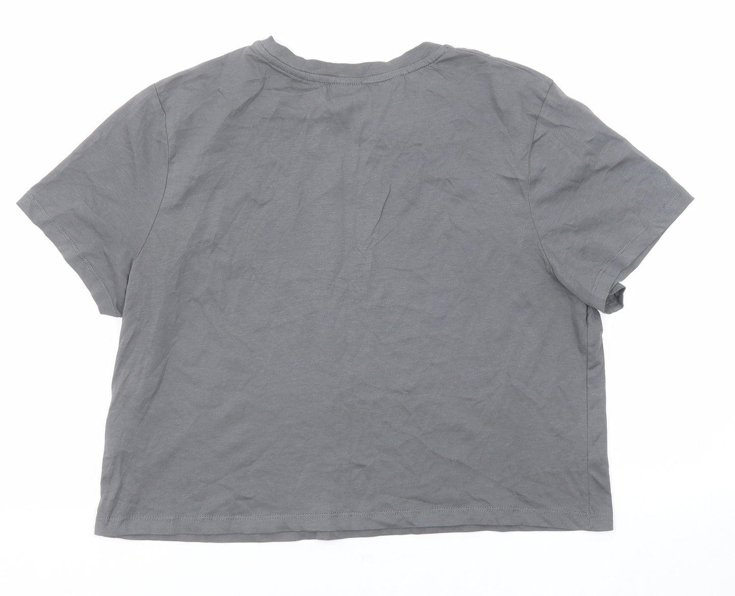 MP Womens Grey Cotton Basic T-Shirt Size M Round Neck