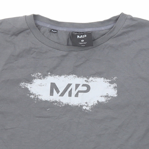 MP Womens Grey Cotton Basic T-Shirt Size M Round Neck