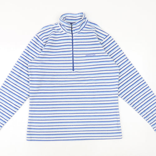 Craghoppers Womens Blue Striped Polyester Pullover Sweatshirt Size 10 Zip