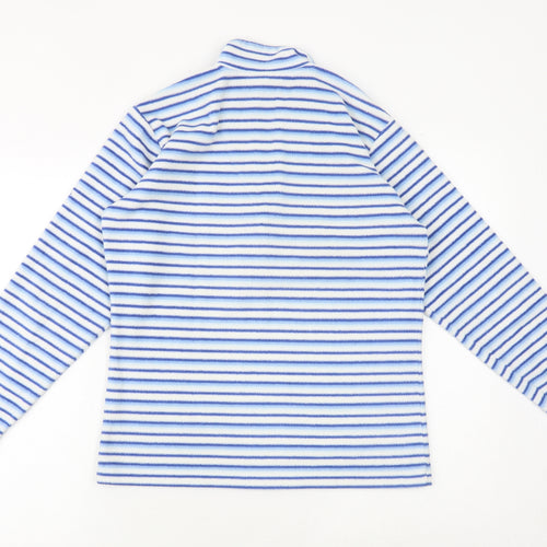 Craghoppers Womens Blue Striped Polyester Pullover Sweatshirt Size 10 Zip