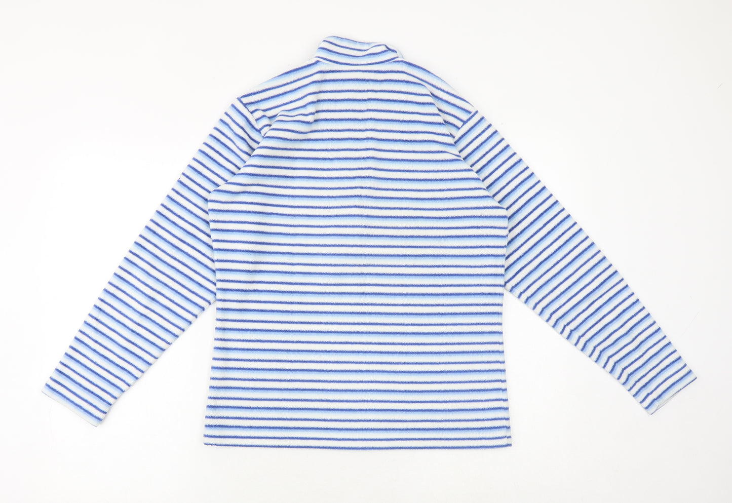 Craghoppers Womens Blue Striped Polyester Pullover Sweatshirt Size 10 Zip