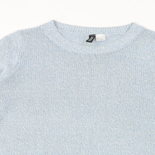 H&M Womens Blue Round Neck Acrylic Pullover Jumper Size S