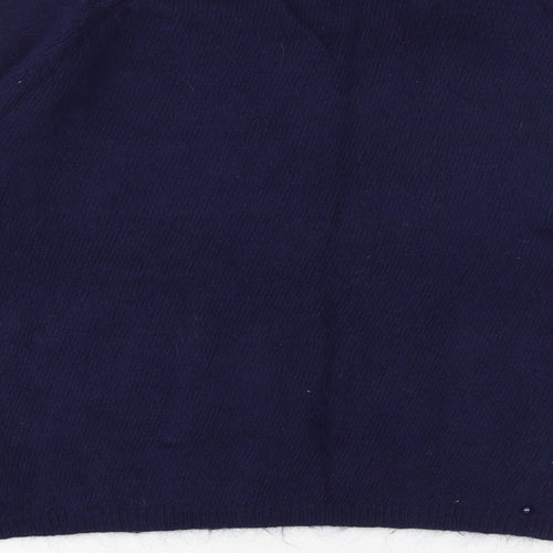 Marks and Spencer Womens Blue Boat Neck Polyamide Pullover Jumper Size 10