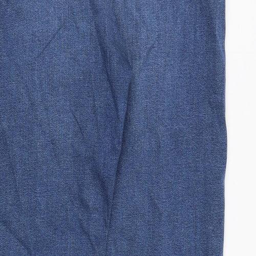 Marks and Spencer Womens Blue Cotton Straight Jeans Size 12 Regular Zip