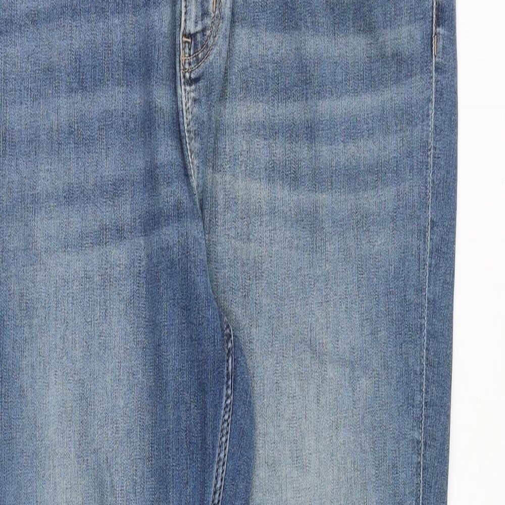 Marks and Spencer Womens Blue Cotton Skinny Jeans Size 18 Regular Zip