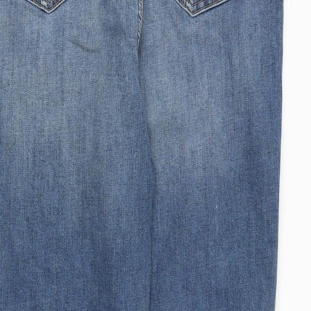 Marks and Spencer Womens Blue Cotton Skinny Jeans Size 18 Regular Zip