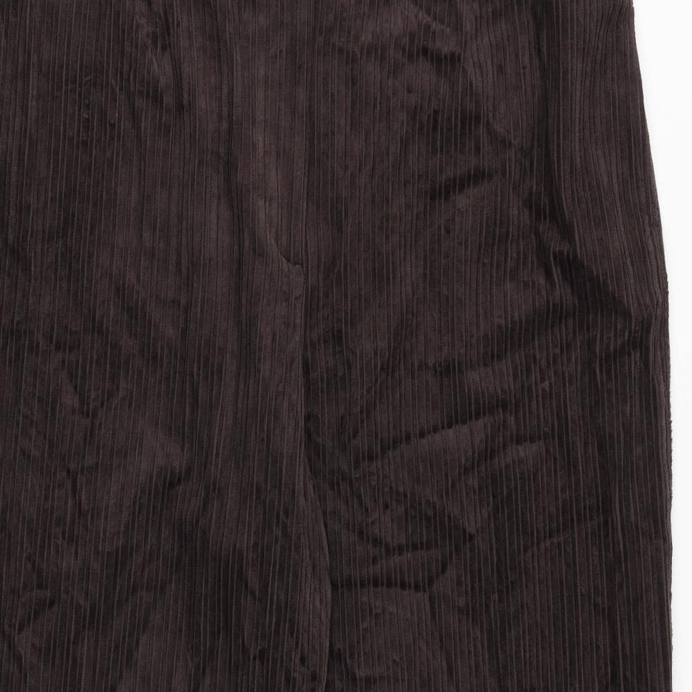 Marks and Spencer Womens Brown Cotton Cropped Trousers Size 20 Regular Zip