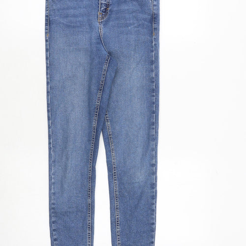 Topshop Womens Blue Cotton Skinny Jeans Size 26 in Regular Zip