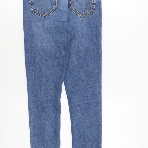 Topshop Womens Blue Cotton Skinny Jeans Size 26 in Regular Zip