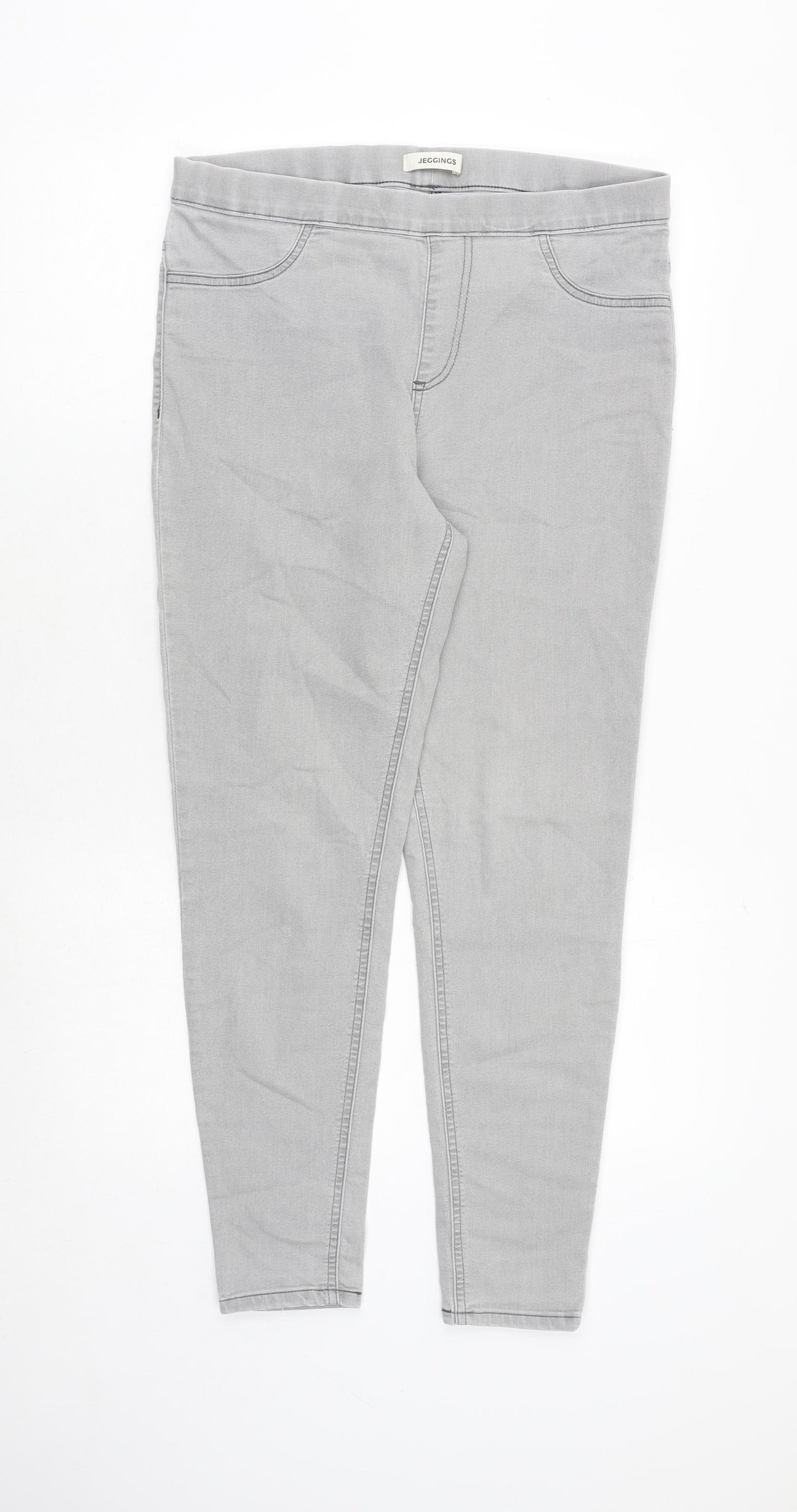 Marks and Spencer Womens Grey Cotton Jegging Jeans Size 14 Regular