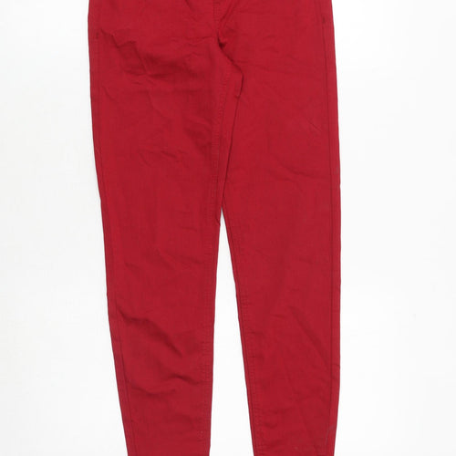 Marks and Spencer Womens Red Cotton Jegging Jeans Size 6 Regular