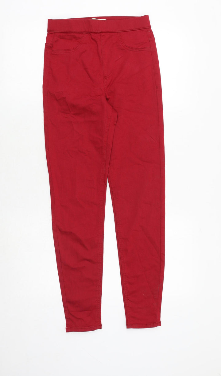Marks and Spencer Womens Red Cotton Jegging Jeans Size 6 Regular
