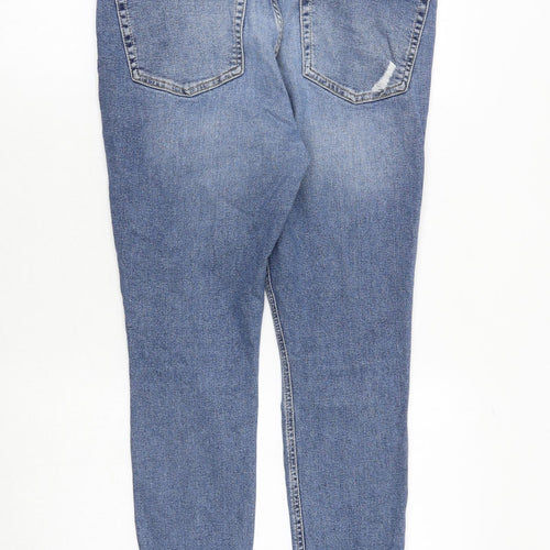 Topshop Womens Blue Cotton Tapered Jeans Size 32 in Regular Zip