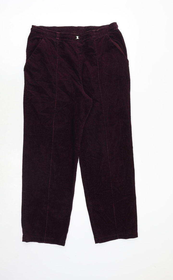 Marks and Spencer Womens Purple Polyester Trousers Size 10 Regular