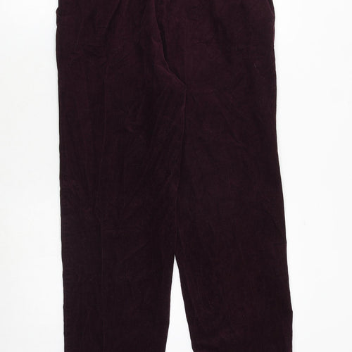 Marks and Spencer Womens Purple Polyester Trousers Size 10 Regular