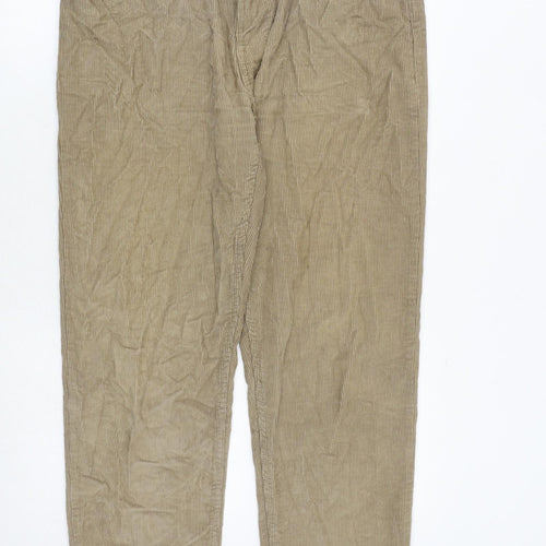 New Look Mens Beige Cotton Trousers Size 34 in Regular Zip