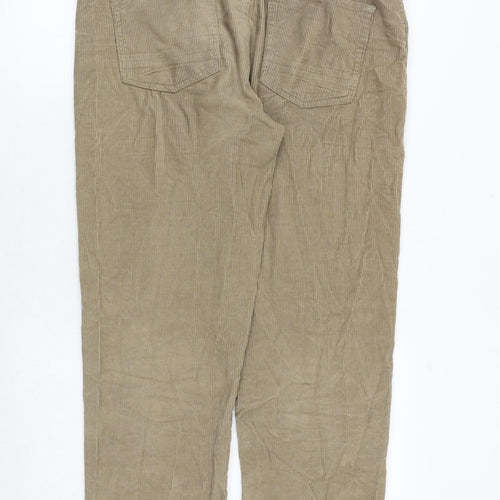 New Look Mens Beige Cotton Trousers Size 34 in Regular Zip