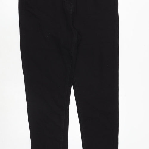 Bonmarché Womens Black Cotton Straight Jeans Size 16 Regular Zip