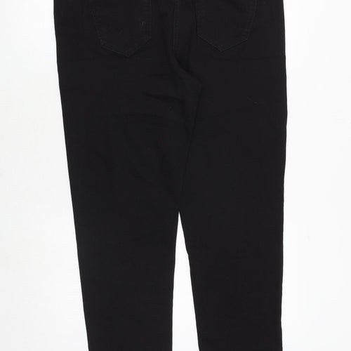 Bonmarché Womens Black Cotton Straight Jeans Size 16 Regular Zip