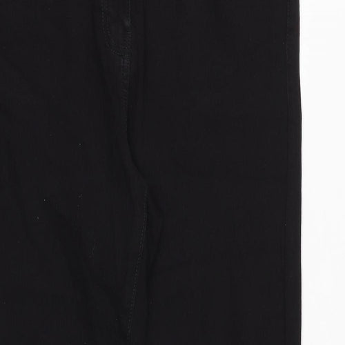 Bonmarché Womens Black Cotton Straight Jeans Size 16 Regular Zip