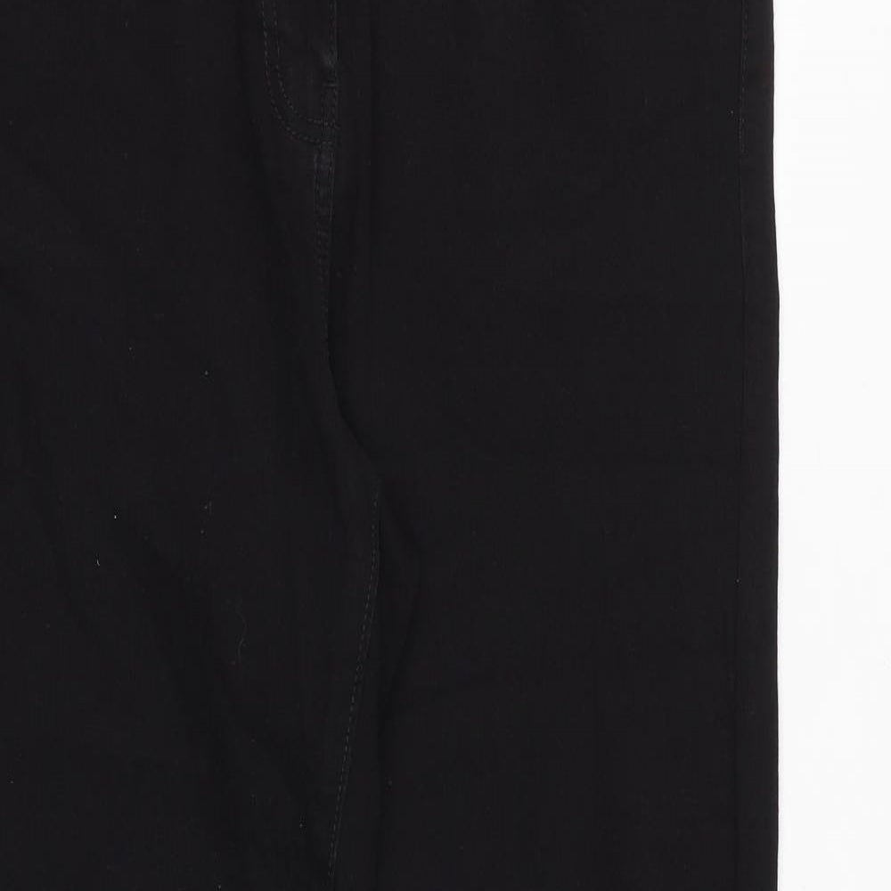 Bonmarché Womens Black Cotton Straight Jeans Size 16 Regular Zip
