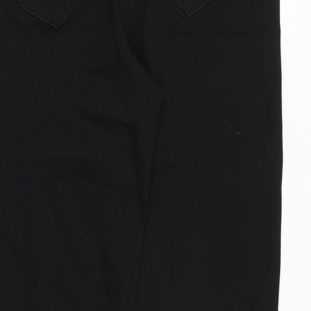 Bonmarché Womens Black Cotton Straight Jeans Size 16 Regular Zip