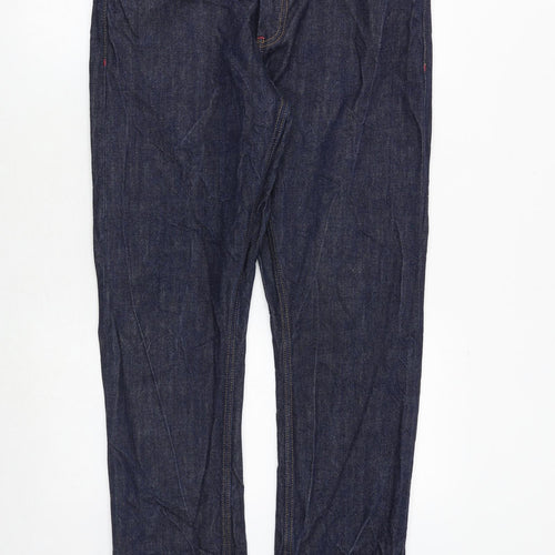 Howies Mens Blue Cotton Straight Jeans Size 36 in Regular Zip
