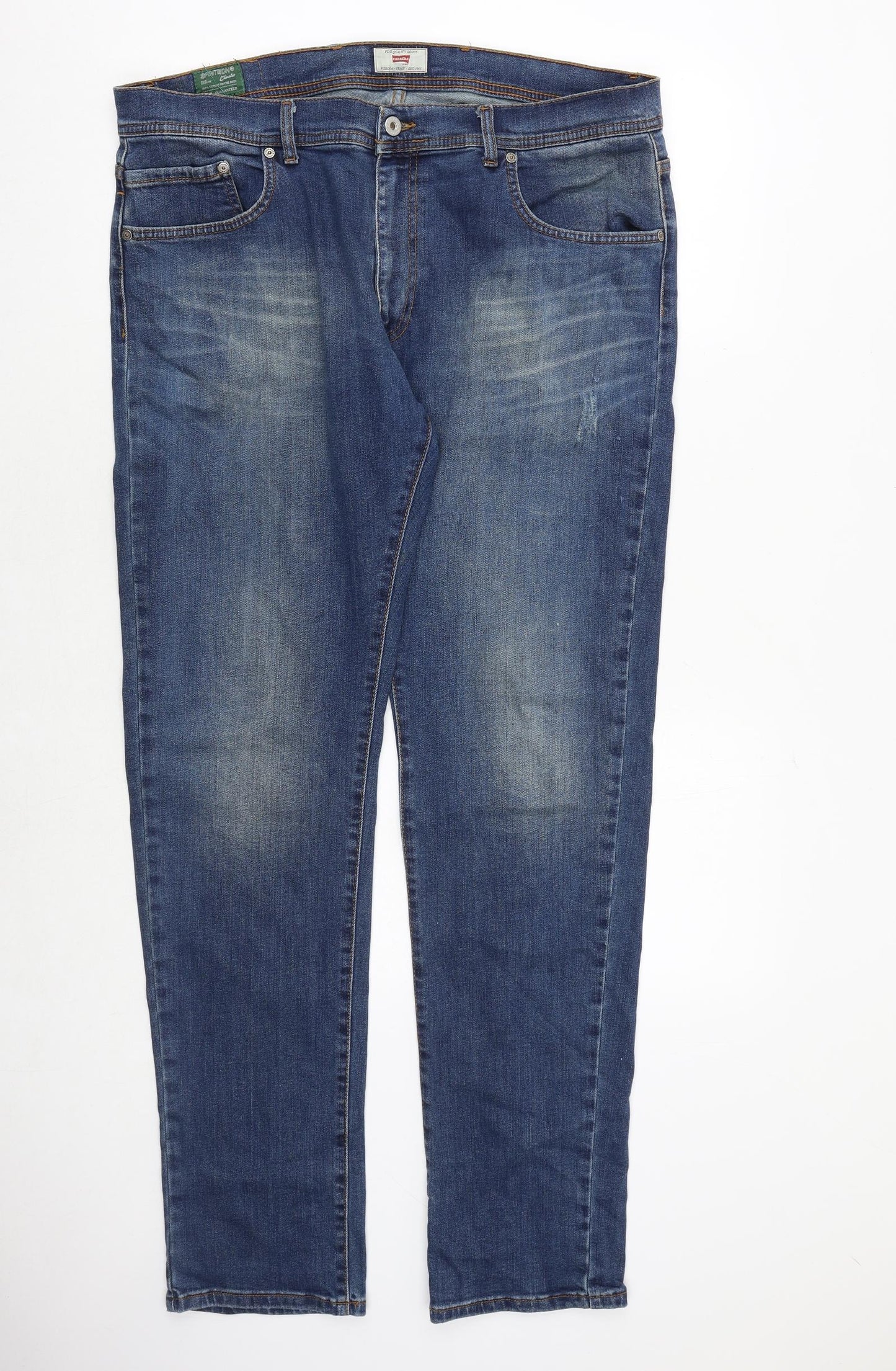 Carrera Mens Blue Cotton Straight Jeans Size 36 in Regular Zip