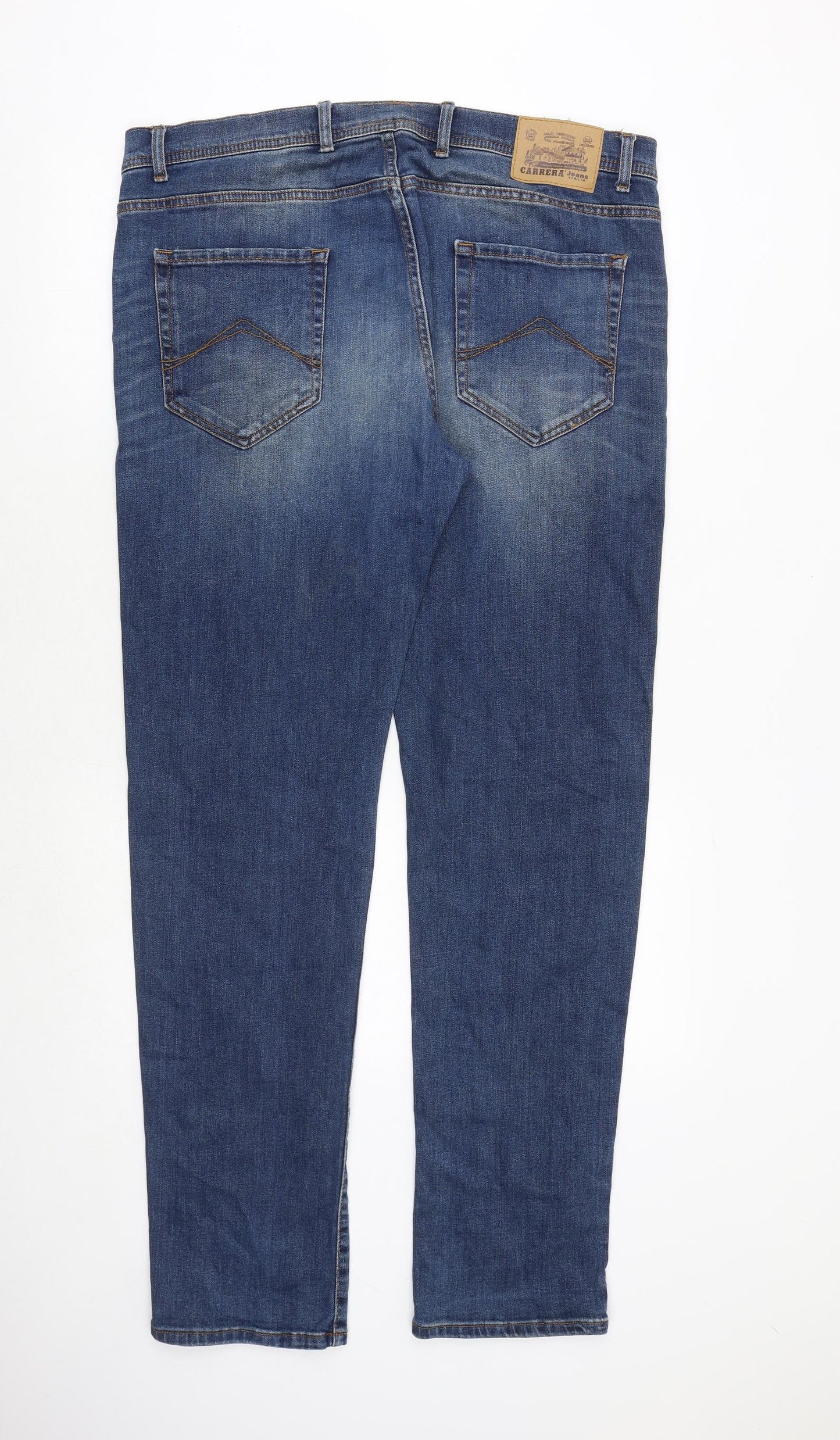 Carrera Mens Blue Cotton Straight Jeans Size 36 in Regular Zip