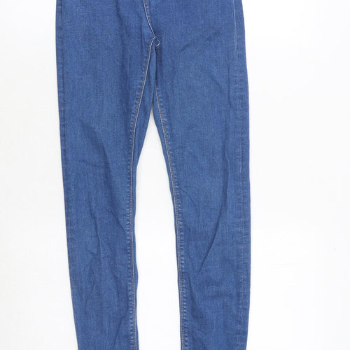 Topshop Womens Blue Cotton Skinny Jeans Size 26 in Regular Zip