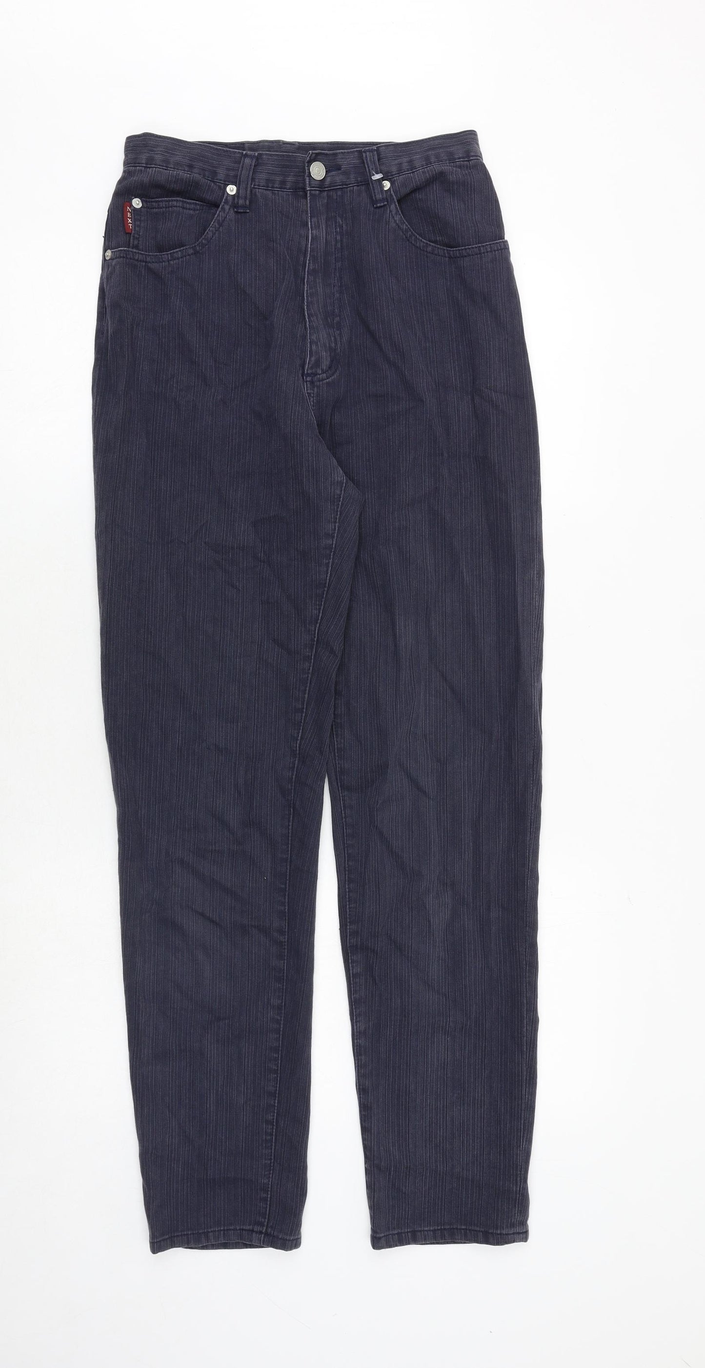 NEXT Womens Blue Cotton Straight Jeans Size 12 Regular Zip
