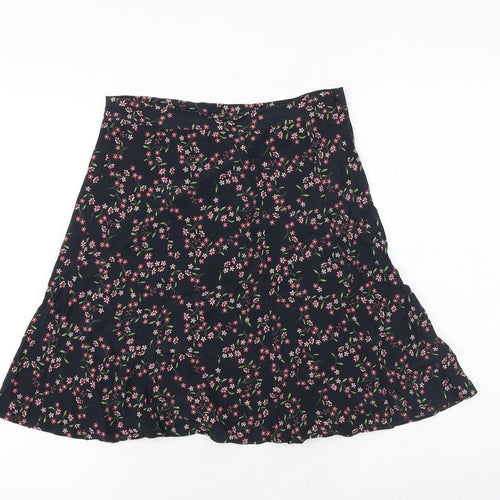 & Other Stories Womens Multicoloured Floral Viscose Swing Skirt Size 8 Zip