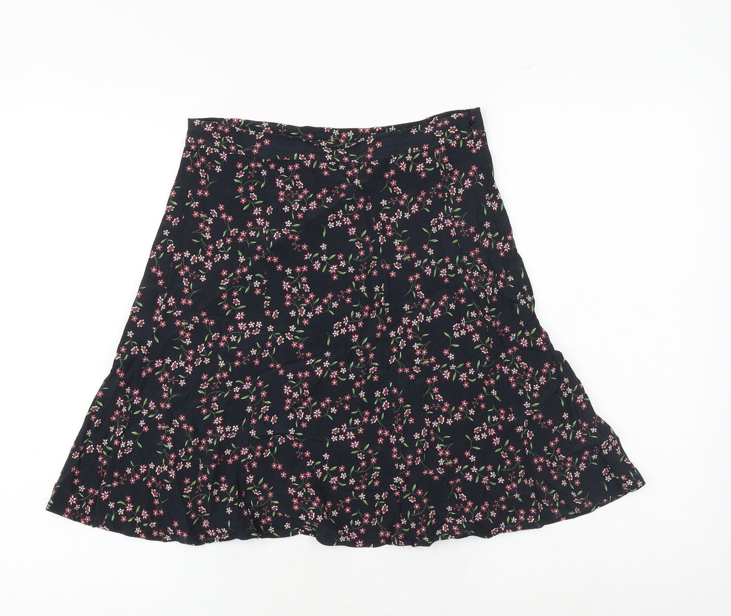 & Other Stories Womens Multicoloured Floral Viscose Swing Skirt Size 8 Zip