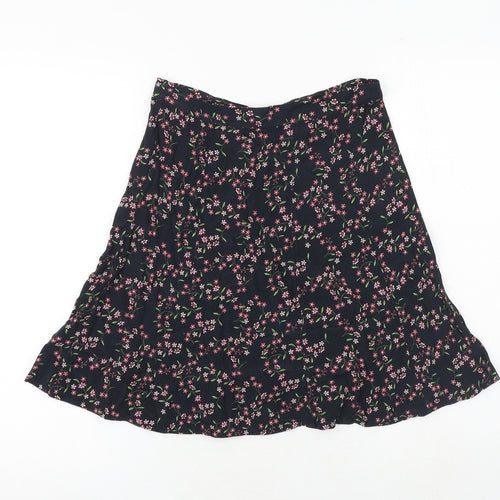& Other Stories Womens Multicoloured Floral Viscose Swing Skirt Size 8 Zip
